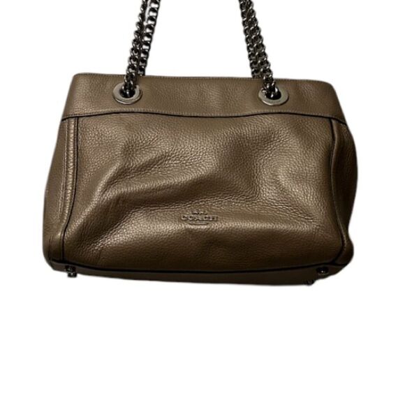 Coach Gold Metallic Brooke Chain Carryall Shoulder Bag Style No. F39019 - Picture 3 of 16